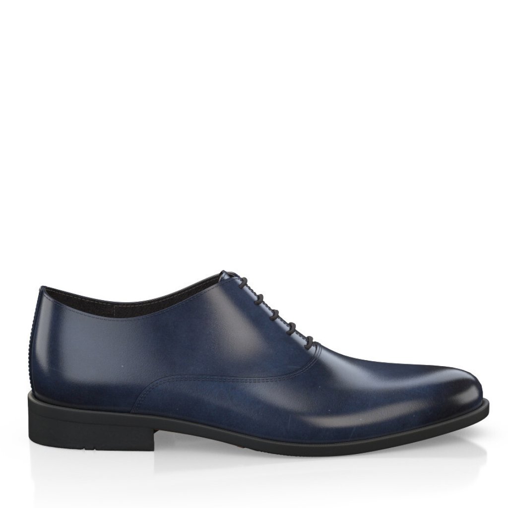 Bashwood Handmade Blue Leather Oxfords For Men